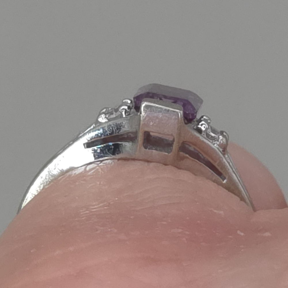 .60ct 10k Emerald Cut Purple Blue Synthetic Alexandrite Ring Child Size 2.25 - Picture 9 of 17